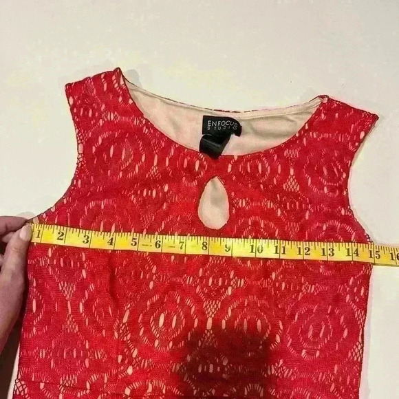 Enfocus Studio Red Sleeveless Dress with Nude Lining Size 6 - Picture 7 of 7